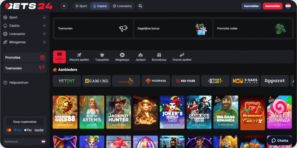 Bets24 Casino Games and Slot Games Page