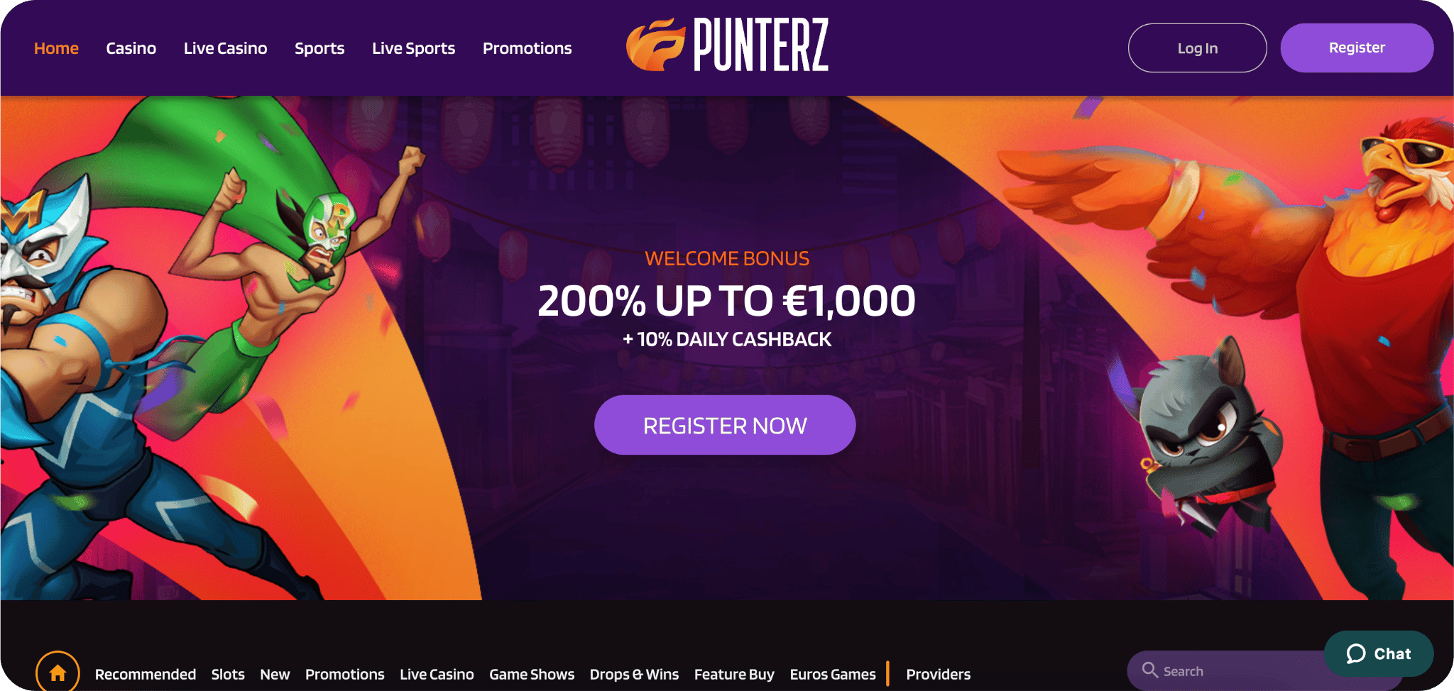 Punterz Casino Start Page