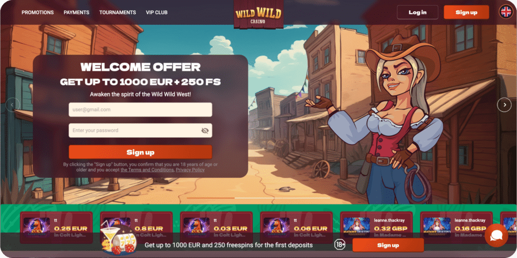 Wild Wild Casino Homepage